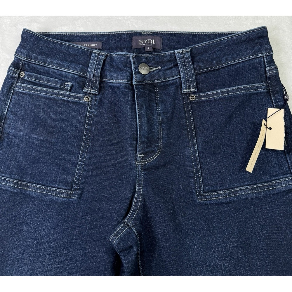 NYDJ‎ Jeans Womens Size 2 Dark Wash Marilyn Straight Lift X Tuck Technology NWT